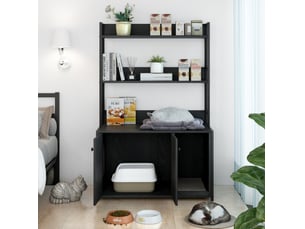 Bibliotheque coloris  noir 3 étagère(s) WISHDOR  - 89.5 cm x 132 cm