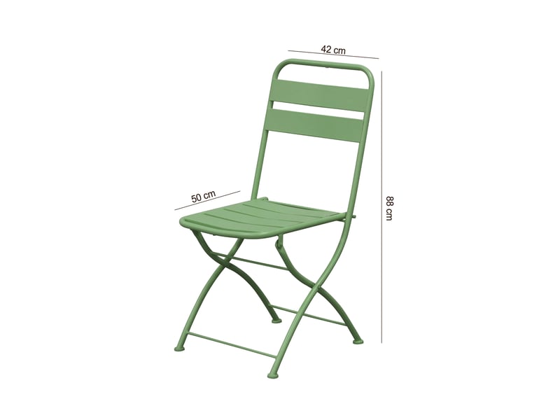 Lot de 2 chaises de jardin pliables en métal vert - baca - Conforama D