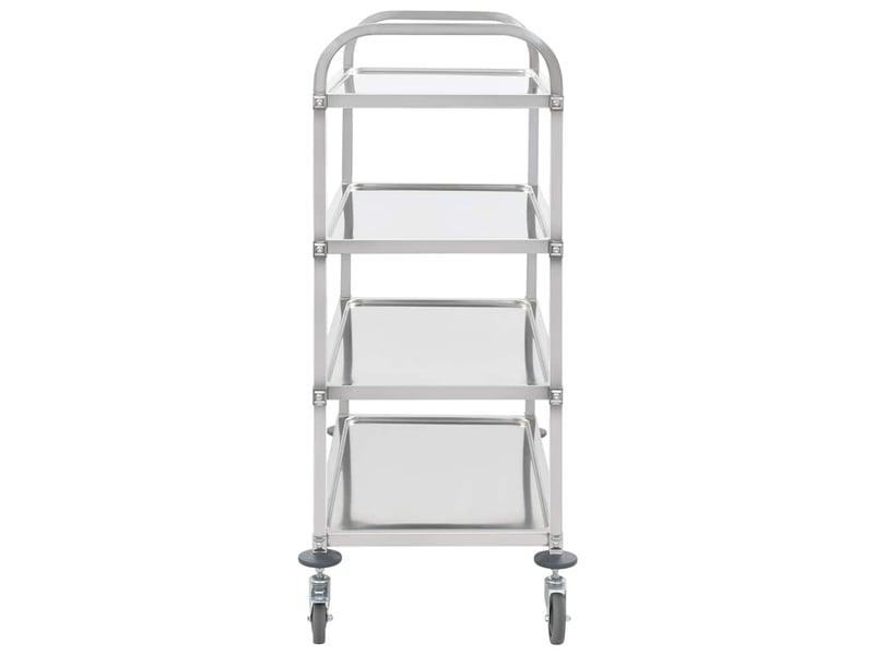  Desserte de cuisine, chariot de rangement à 4 niveaux 107x55x125 cm acier inoxydable  - Conforama C