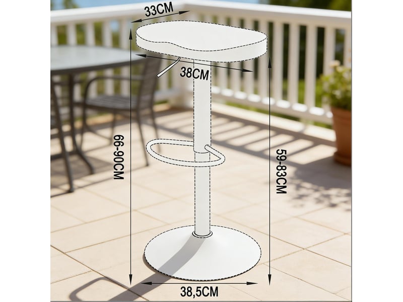 Tabouret de bar pivotant réglable en hauteur, assise en pin brun rustique - Conforama E