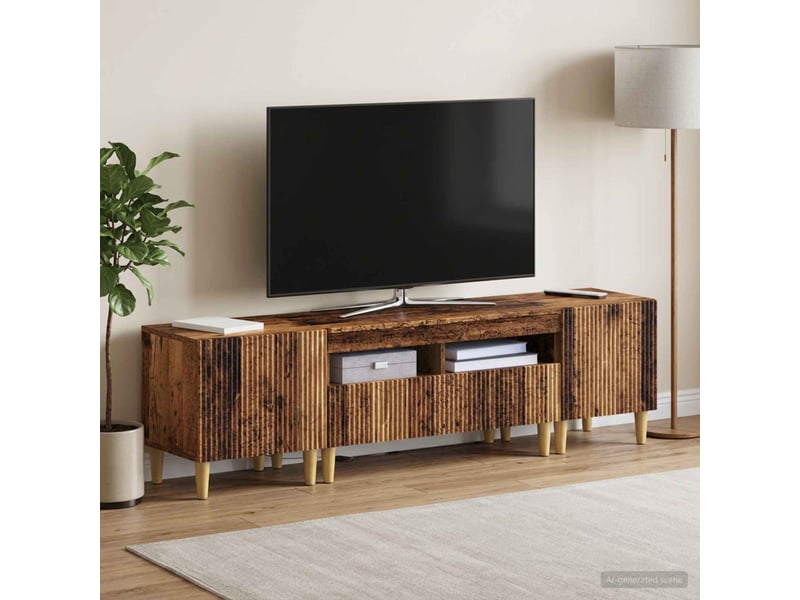  Ensemble de 3 meubles tv - banc tv - meuble de rangement led arnhem 3 pcs bois ancien  - Conforama C