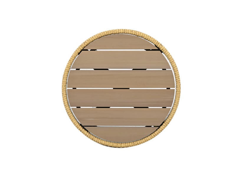  Salon de jardin bas 5p résine tressée naturelle, table + 2 fauteuils + 2 tabourets – aapaas  - Conforama W