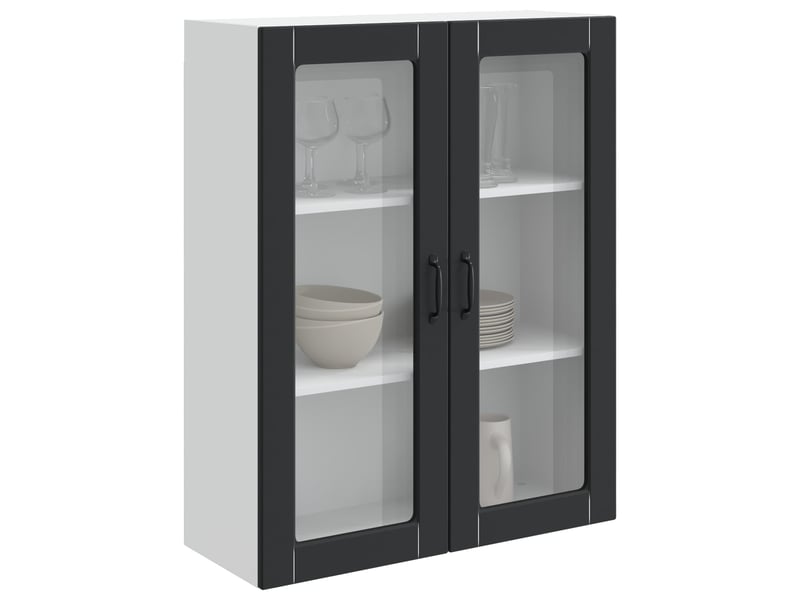  Meuble mural de cuisine | armoire de cuisine noir 80x31x100cm shl7158  - Conforama C