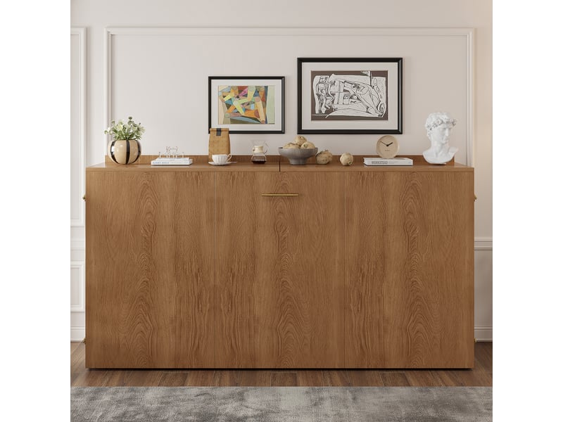  Lit escamotable 140x200 cm, lit d'appoint, cadre extensible sur roulettes, lin et métal  - Conforama D