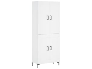 Buffet haut - bahut - meuble de rangement blanc 69,5x34x180 cm bois d'ingénierie