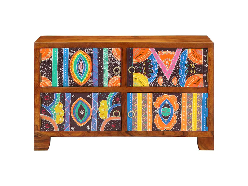  Meuble à chaussure, cabinet à chaussures 90x35x55 cm bois d'acacia massif  - Conforama D