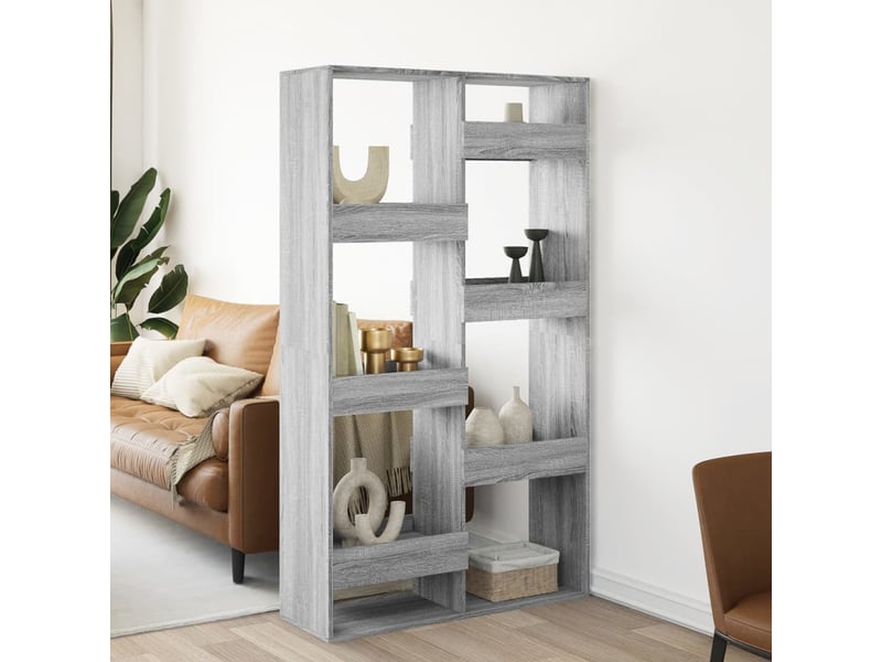 Cloison bibliothèque, meuble de rangement sonoma gris 100x33x175 cm bois ingénierie  - Conforama B