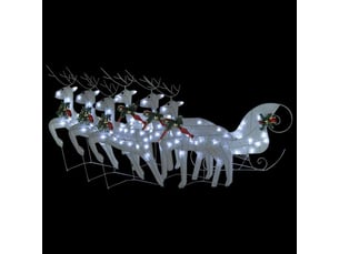 Décoration de noël renne et traîneau 140 led extérieur blanc