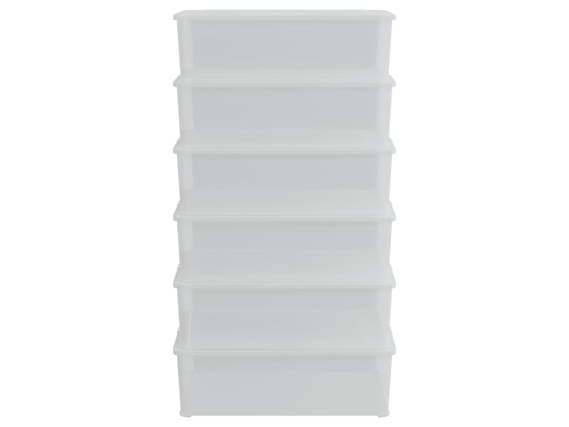Boîtes de rangement en plastique 6 pcs 25 l empilables - Conforama C