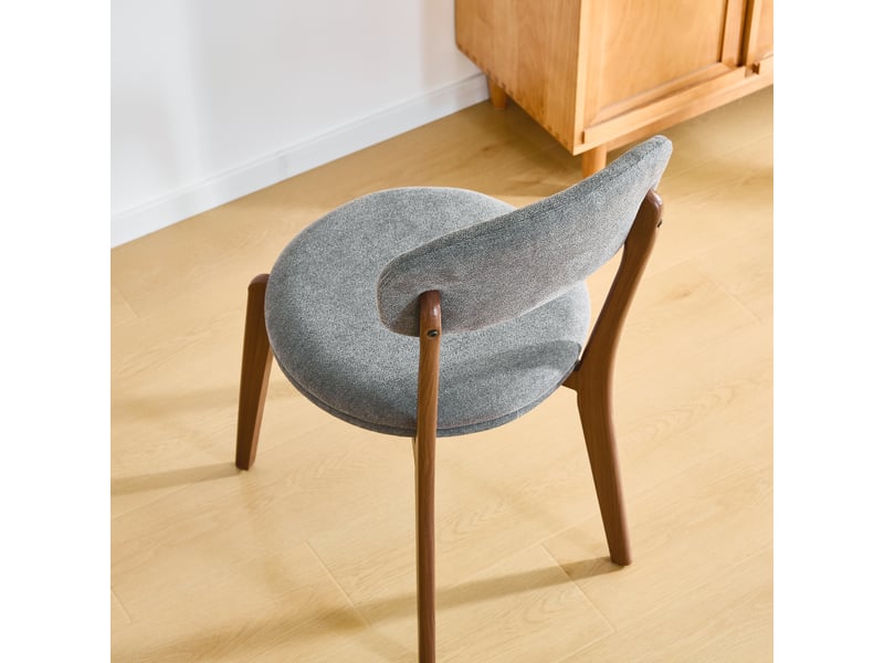  Lot de 2 chaises de salle à manger,48,5x55,5x84 cm,tissu de lin,gris  - Conforama D