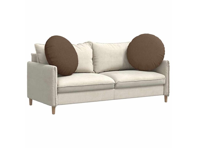 Lot de 2 coussins de siège, coussins décoratifs tissu marron ø60 x 21 cm cf59846 - Conforama C
