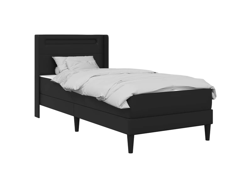  Lit simple- lit adulte -  cadre de lit avec matelas noir 100 x 200 cm simili cuir  - Conforama B