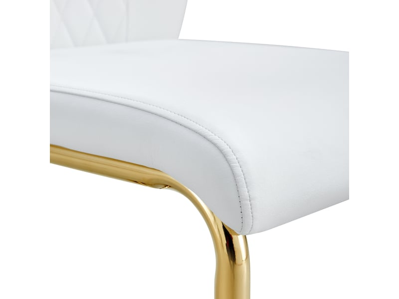 Lot de 4 chaises de salle à manger,41x48x97 cm,pu et métal doré,blanc - Conforama E