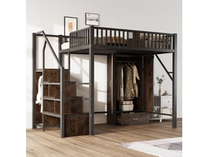 Lit mezzanine 140x200 cm <strong>MODENUIT </strong>  <strong></strong> coloris noir