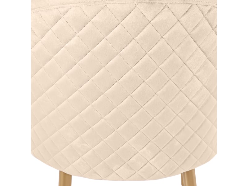  Lot de 6 chaises de salle à manger en velours avec dossier cambré et pieds en métal doré,beige chaise beige - Conforama E