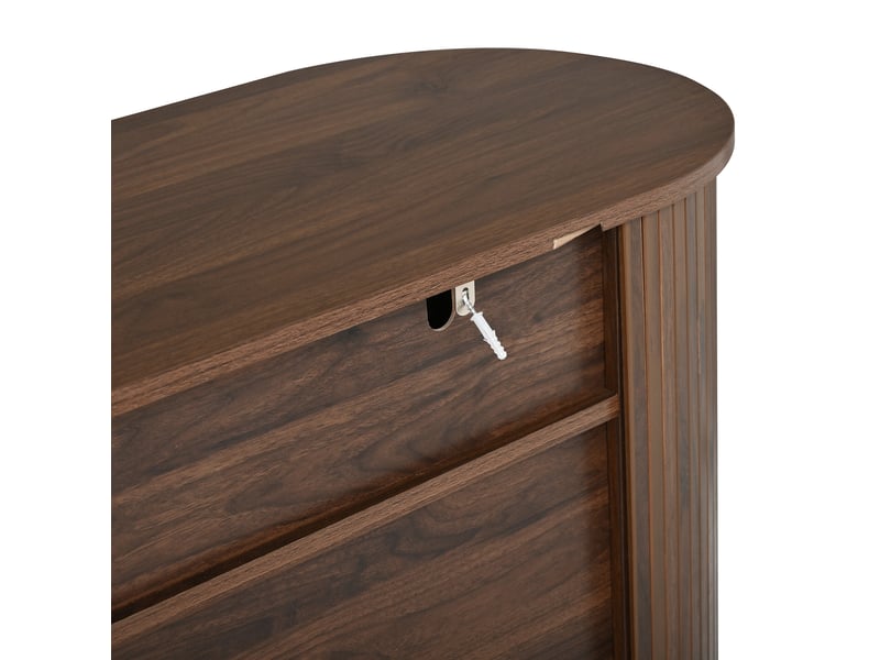  Buffet bas 140x40x78 cm 3 portes mdf noyer  - Conforama D
