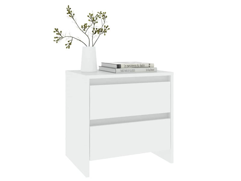  Table de chevet - cabinet de chevet - table de nuit blanc 45x34,5x44,5 cm bois d’ingénierie  - Conforama E