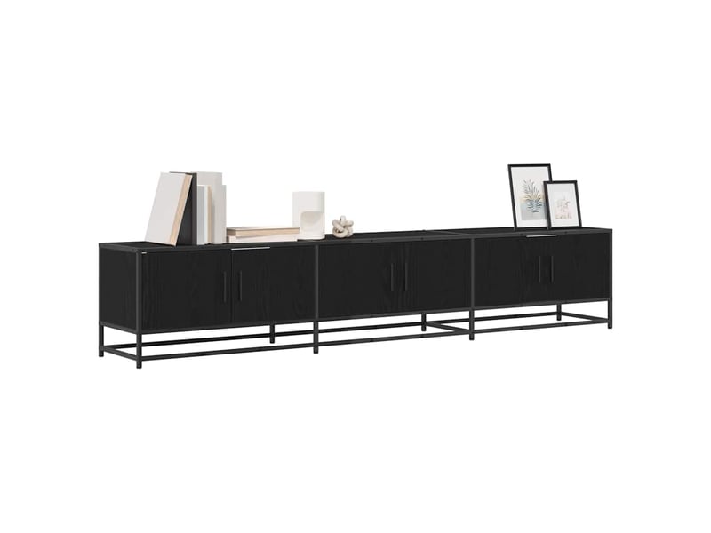  Meuble tv - unites tv 210 x 35 x 41 cm chêne noir bois d'ingénierie  - Conforama C