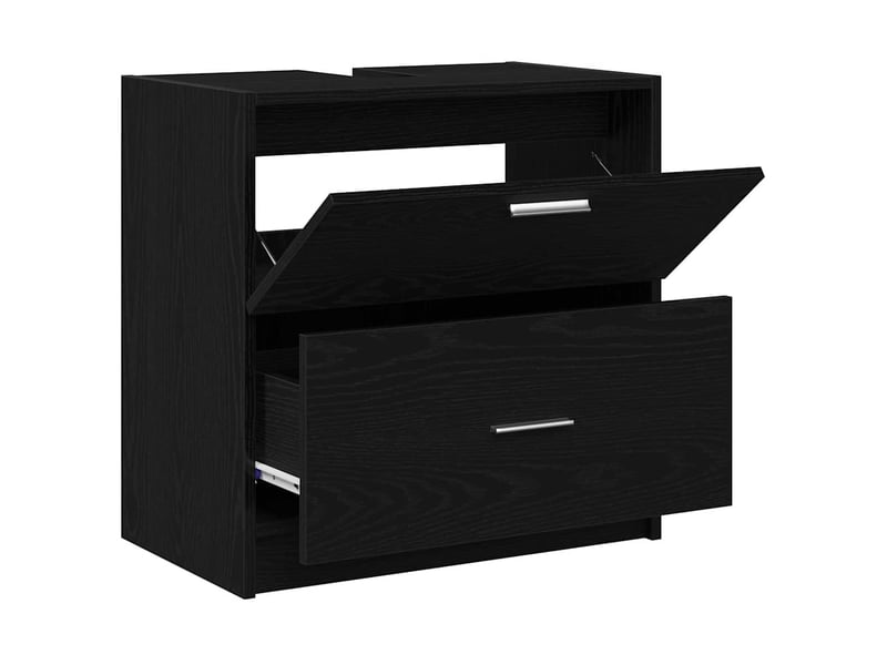 Cabinet de salle de bain, armoire salle de bain chêne noir 59 x 37 x 59 cm cf65332 - Conforama E