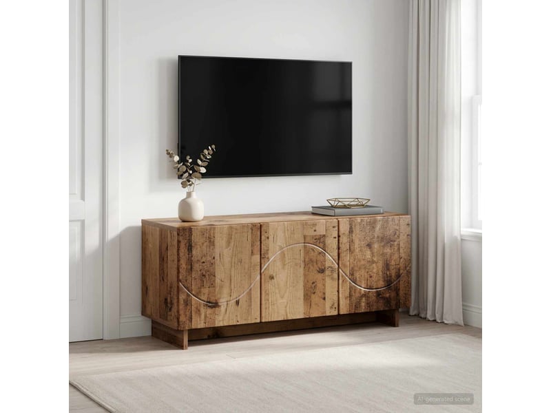  Meuble tv moderne, banc tv 90x34,5x40 cm bois ancien bois d'ingénierie shl46052  - Conforama B