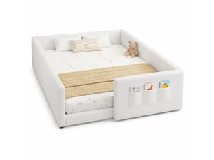 Lit avec rangement 140x200 cm coloris blanc