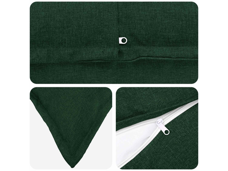  Lot de 2 coussins, coussins décoratifs houten vert foncé lin synthétique cf56525  - Conforama D