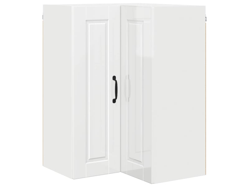 Meuble mural de cuisine, armoire d'angle cuisine porto blanc brillant 57x57x80cm - Conforama A