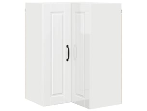 Meuble mural de cuisine, armoire d'angle cuisine porto blanc brillant 57x57x80cm