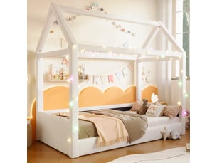 Lit cabane 90x200 cm <strong>HAUSS SPOLE</strong>  <strong></strong> coloris beige