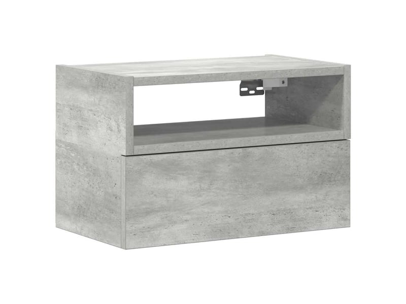  Table de chevet - cabinet de chevet - table de nuit murale gris béton 45x26x28,5 cm  - Conforama A