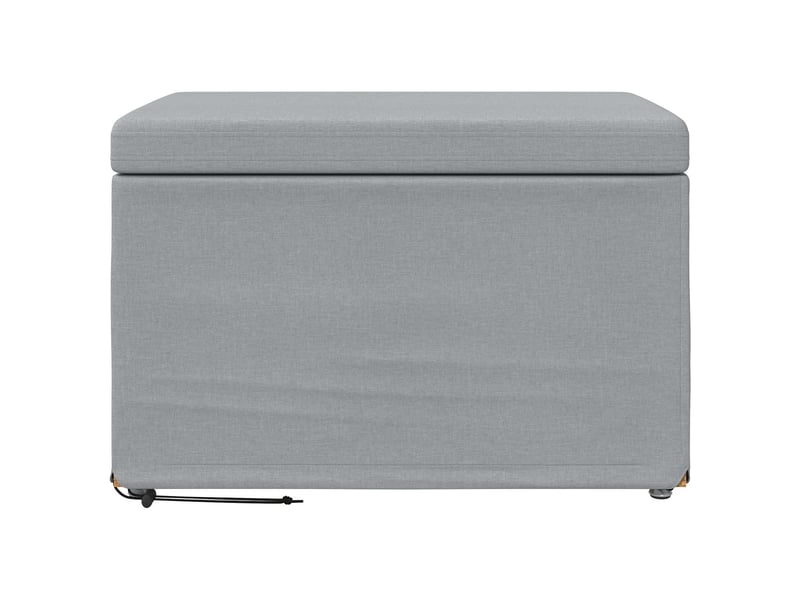  Tabouret bas, ottoman gris clair 61x41x40 cm tissu et bois stratifié  - Conforama D