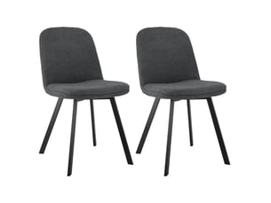 Chaises de salle à manger lot de 2 avec assise rembourrée - structure en métal, teddy gris foncé 62×59×46 cm
