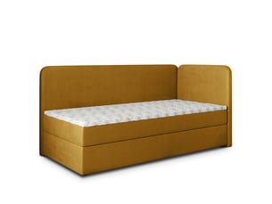 Lit avec rangement 100x200 cm MASSENO   coloris jaune