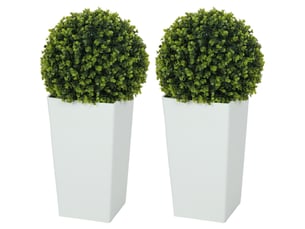 Lot de 2 boules d'eucalyptus artificiel, plante artificielle de 65 cm avec protection uv, 330 feuilles en pot, verte
