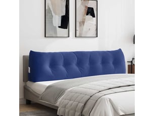 Coussin de dos, coussin de dossier bleu police 180 x 24 x 50 cm velours cf54563