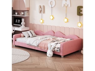 Lit banquette 90x200 cm <strong>KORFEE</strong>  <strong></strong> coloris rose