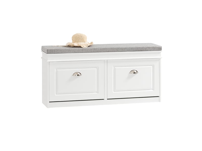 Banc à Chaussures Avec Rangement 60 Cm - Blanc | 3 étages De Stockage | Coussin Doux | Capacité 150 Kg | Pour Entrée, Salon, Couloir
