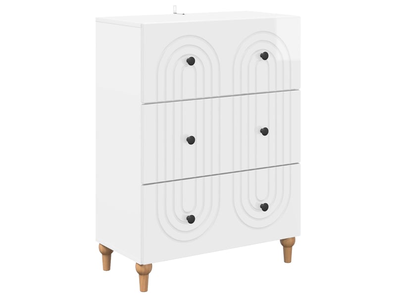  Armoire de rangement bureau, armoire à tiroirs blanc brillant 66 x 34,5 x 90 cm shl7134  - Conforama A