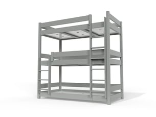 Lit superposé 80x190 cm <strong>ABC MEUBLES</strong> <strong>TRI380-G</strong> coloris gris