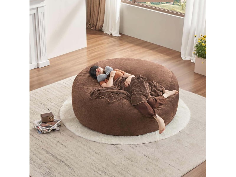  Fauteuil pouf 6ft 150 cm – coffee – mousse confortable, pliable et modulable pour salon ou chambre  - Conforama B