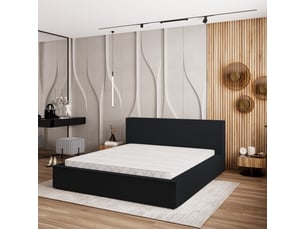 Lit coffre 180x200 cm <strong>MASSENO</strong> <strong></strong> coloris noir