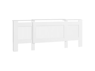 Cache-radiateur extensible avec étagère à lamelles blanc 125-201 x 19 x 81,5 cm