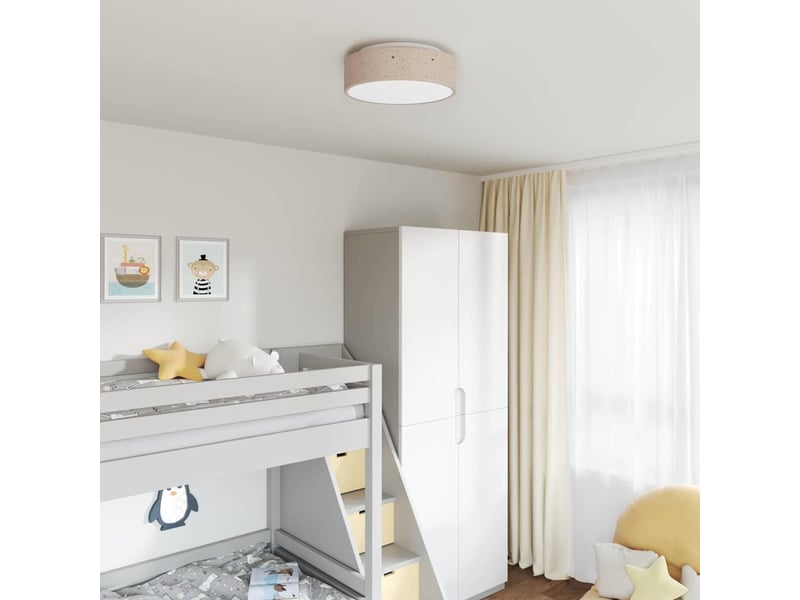 Lampe de plafond, plafonnier taupe 38x38x13,5 cm tissu shl85018 - Conforama B