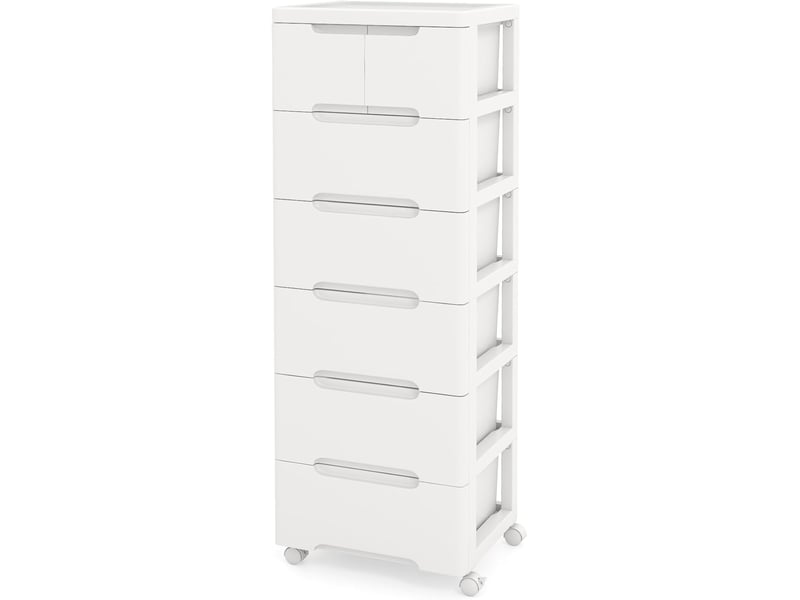 Meuble de rangement roulant en plastique à 6 tiroirs, casier de ...