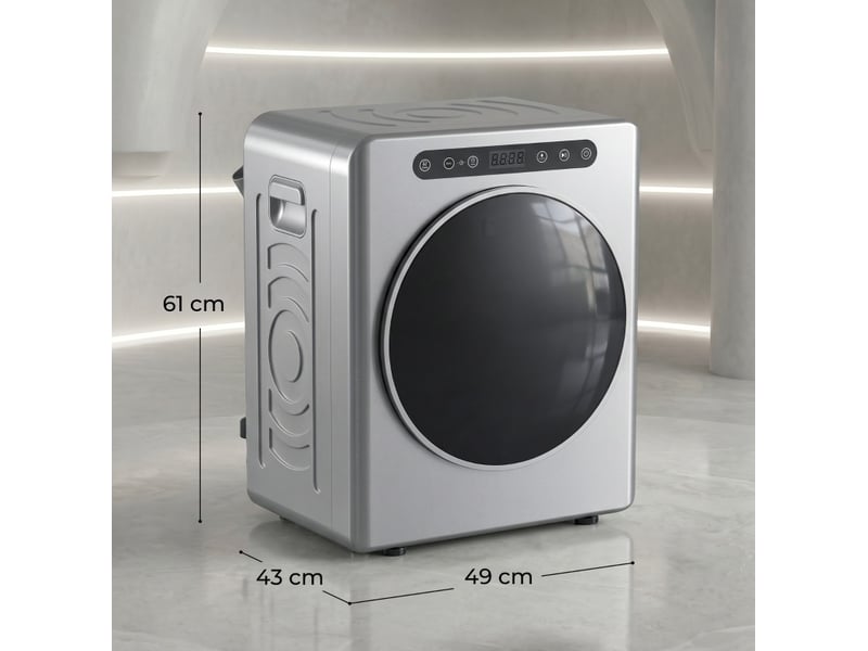  Sèche-linge à évacuation 5 kg 49 x 43 x 61 cm argent, tambour en acier inoxydable, chargement frontal  - Conforama C