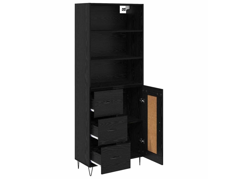  Buffet - haut armoire 2 pc chêne noir 69,5 x 34 x 180 cm  - Conforama E