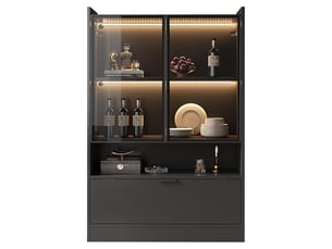 Vitrine coloris noir PANGIVO N625P461164165S - 80 cmx120 cm