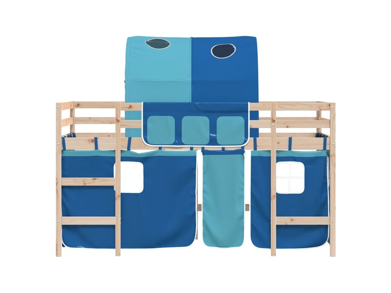  Lit mezzanine enfants - lit jeune avec tunnel sans matelas bleu 80x200 cm  - Conforama E