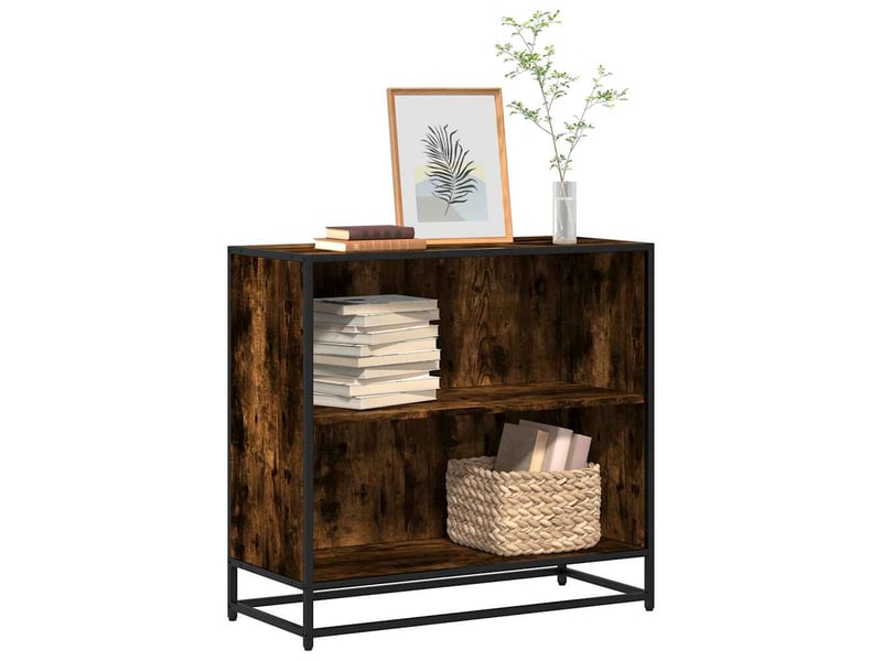  Bibliothèque, étagère de rangement chêne fumé 80,5x35x76 cm bois d'ingénierie  - Conforama B