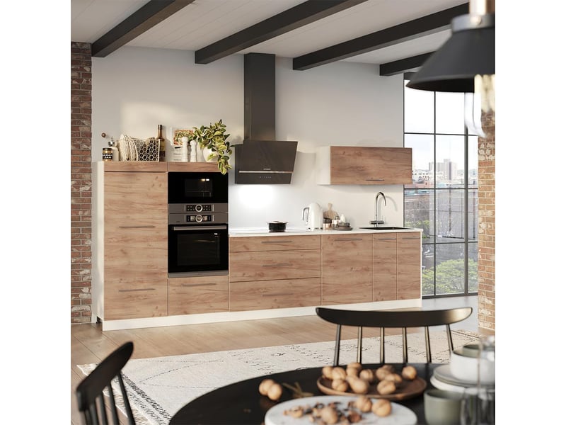  Vicco cuisine, chêne de force doré, 340cm, pt chêne  - Conforama C